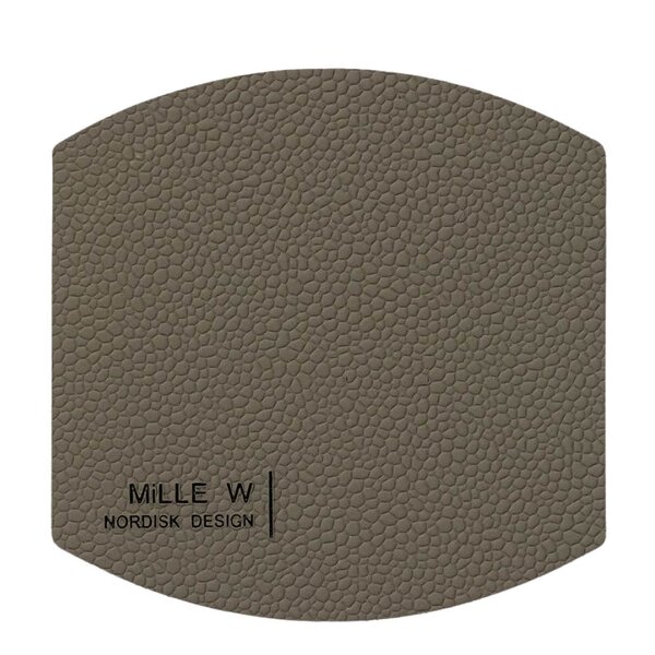 Ellips glassbrikke 10x10 cm grå