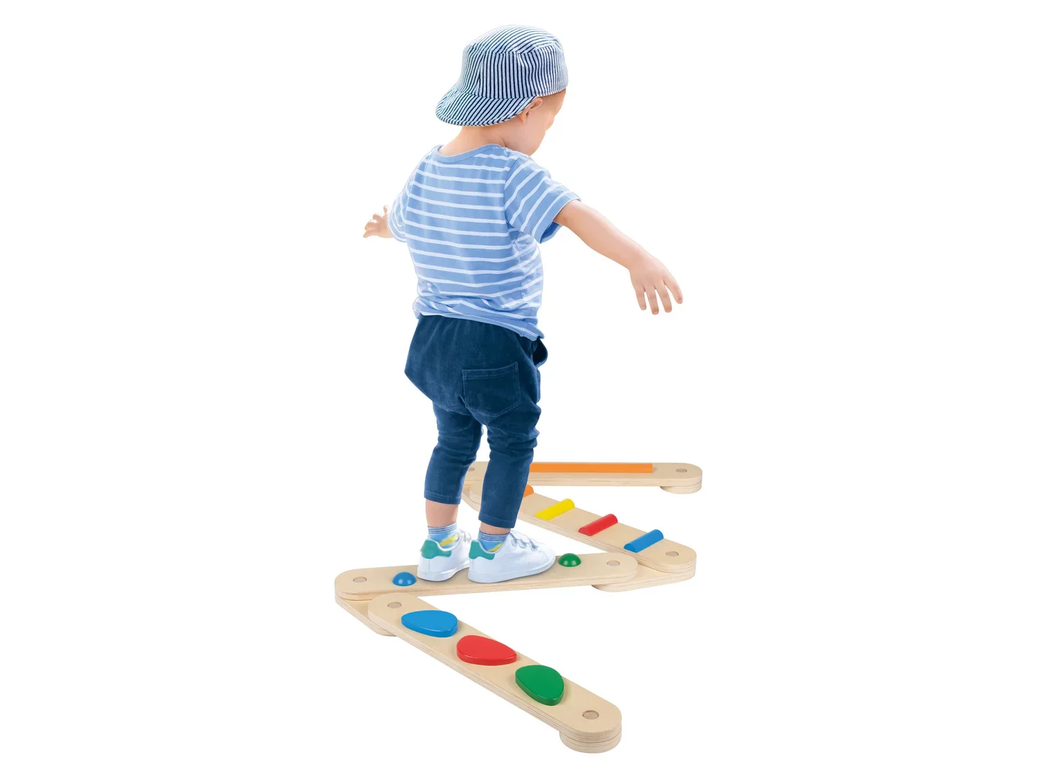 Playtive Jeu de poutres d'quilibre en bois, 9 pices