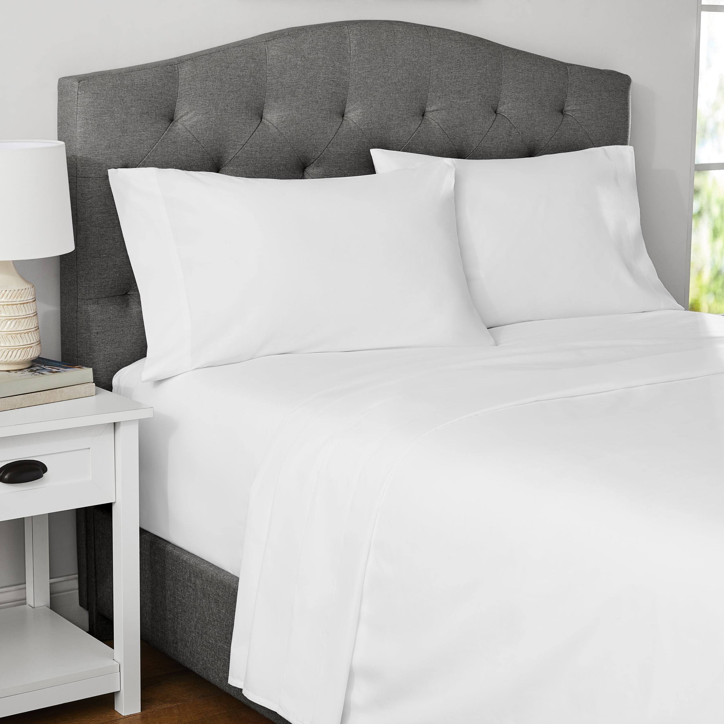 Mainstays 300 Thread Count Easy Care Percale Pillowcase Set - White - Standard Each