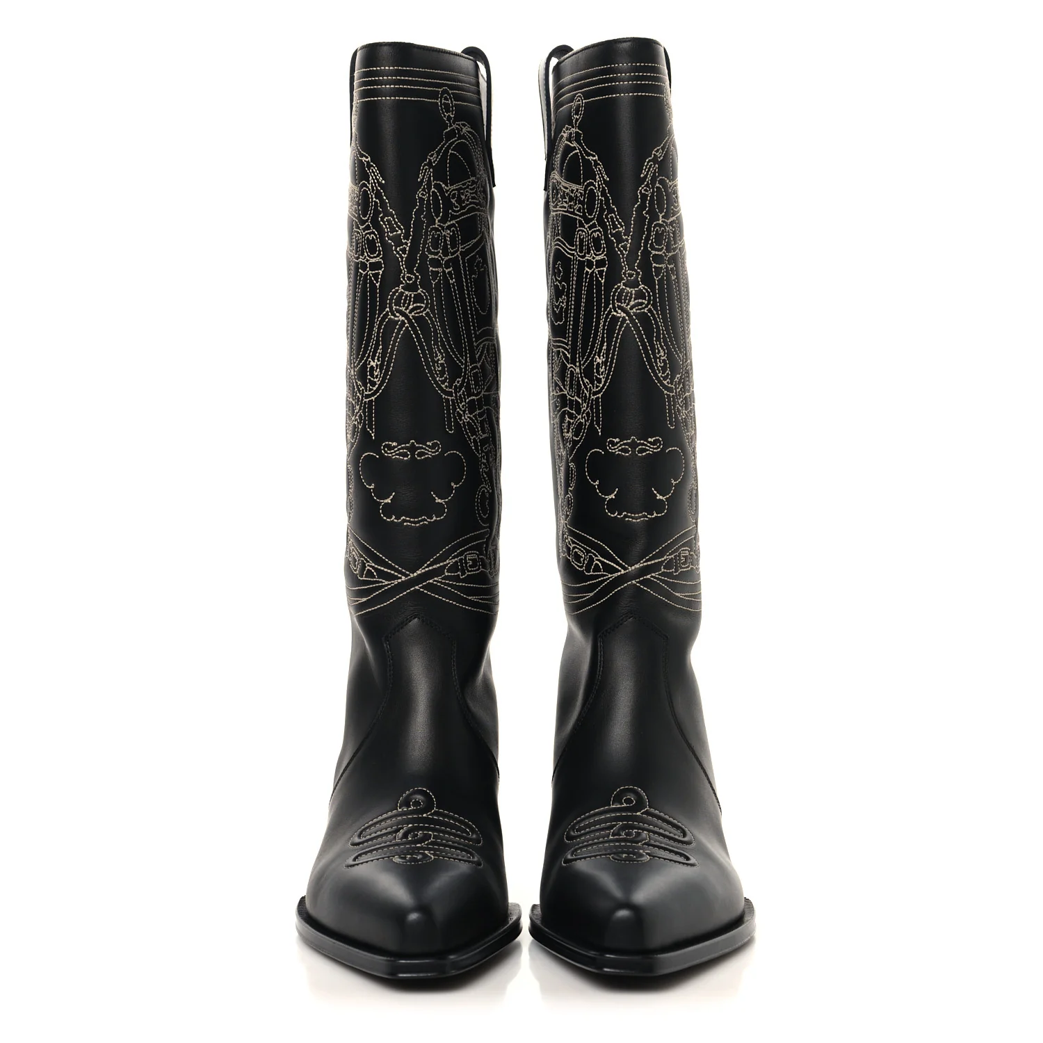 Calfskin Folk 35 Boots 38.5 Black