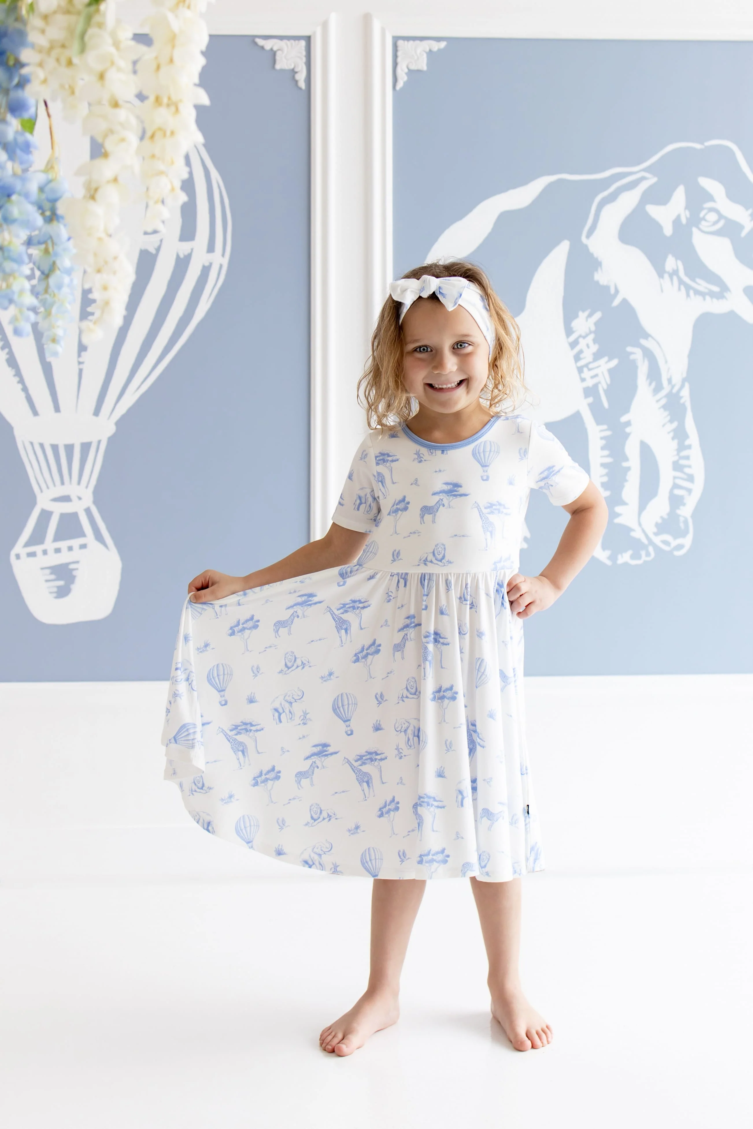 Twirl Dress in Toile Safari