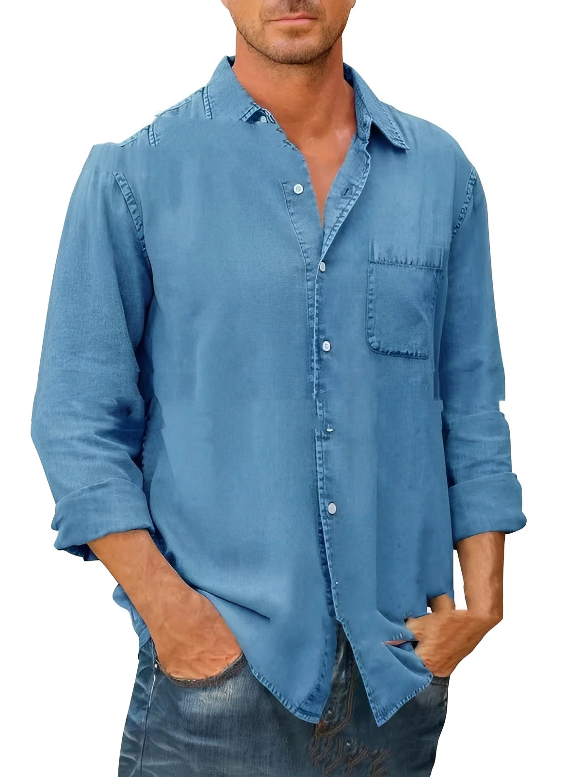 Alfie - Chemise délavée à manches longues