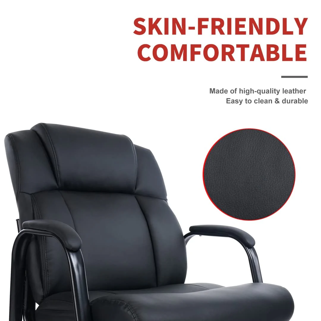 CLATINA Big & Tall 400 lb Guest Chair. Leather Reception Chairs