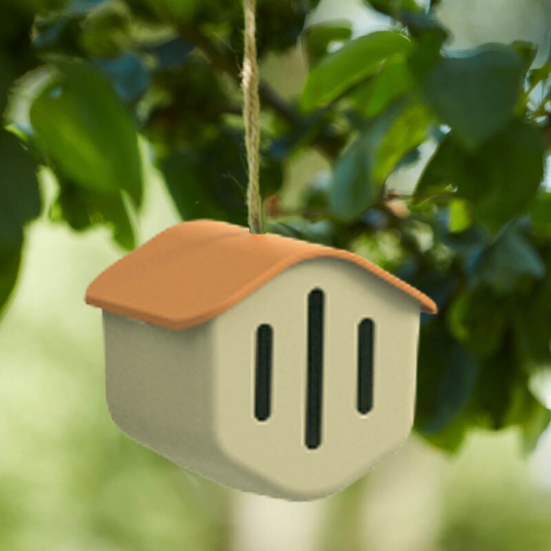 Sommerfuglhus 14 cm beige terrakotta