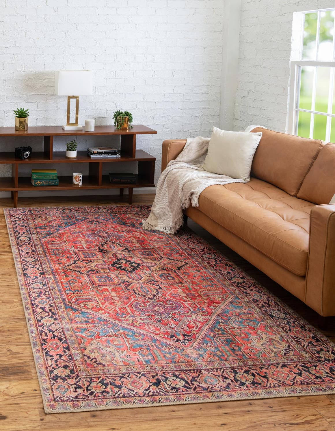 Unique Loom Timeless 6x9 Red Abstract, Geometric Area Rug