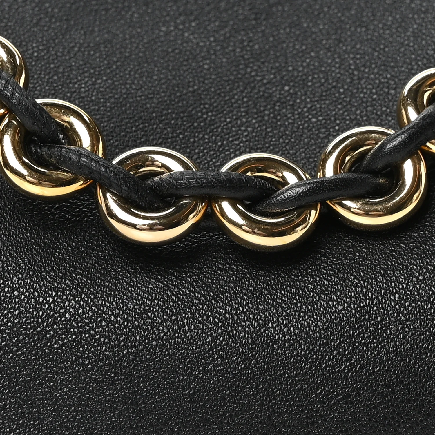 Mellow Nappa Medium Donut Chain Flamenco Knot Clutch Black