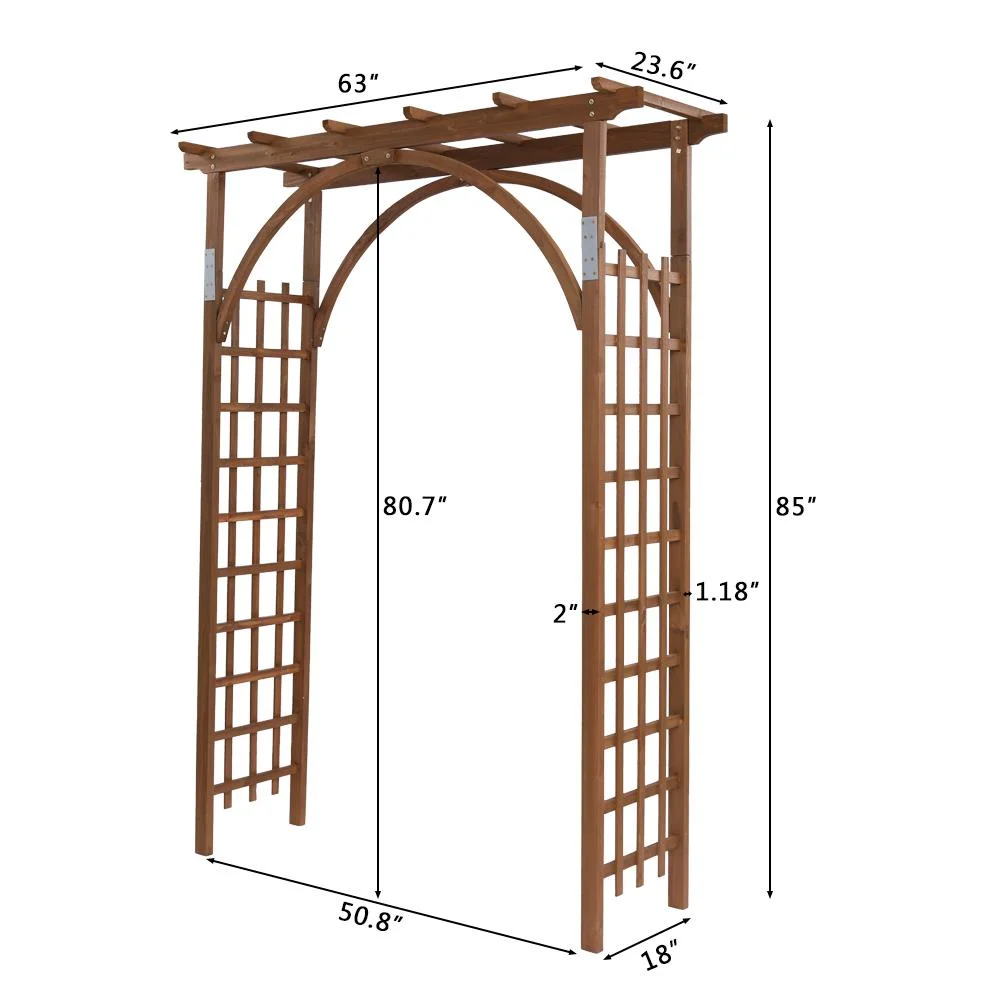 Ktaxon Outdoor Wooden Garden Arbor for Climbing Plants-84.65 H, Wood, Brown