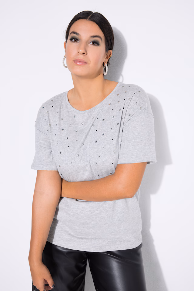 Metallic Studded Short Sleeve Tee