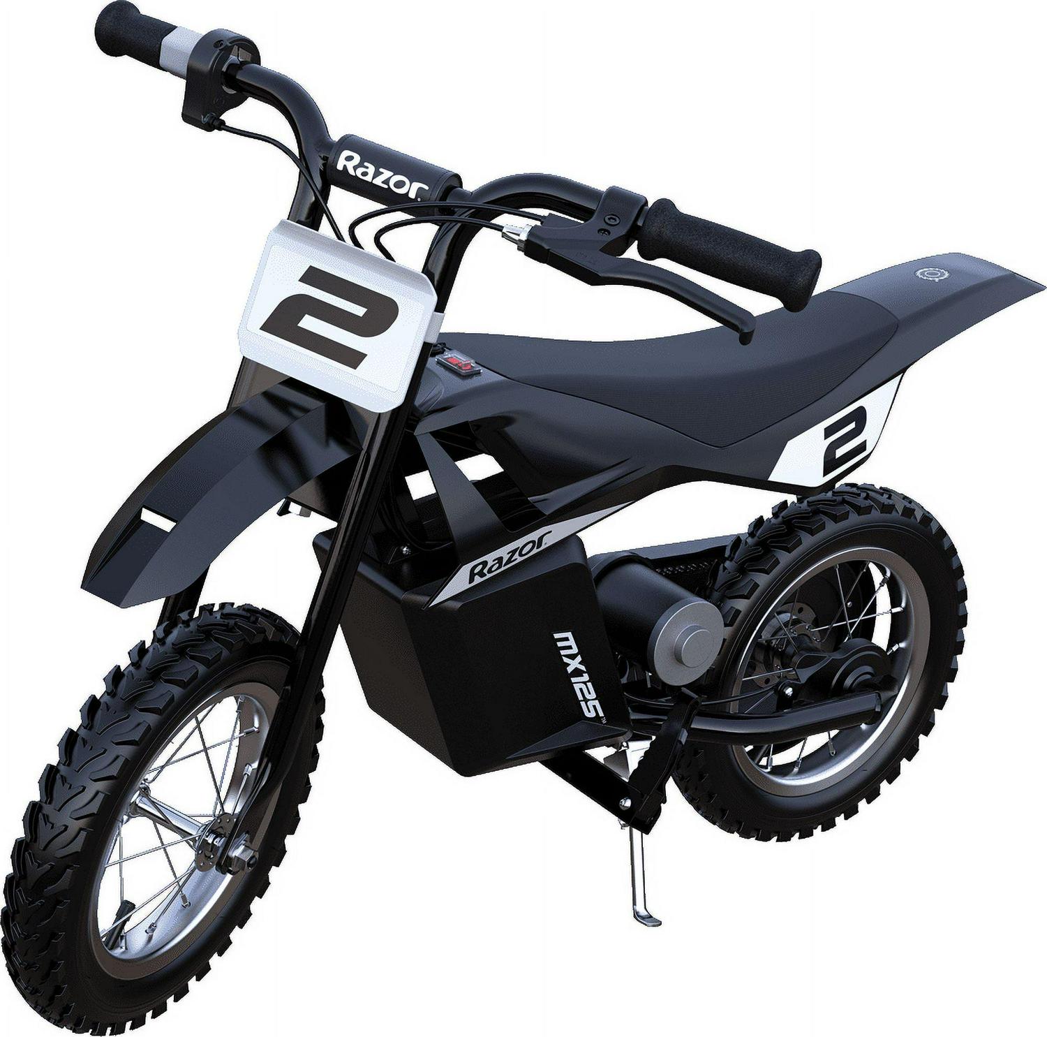 Razor Dirt Rocket MX125 Electric - Powered Dirt Bike - Black with Decal Included. for Child 5+