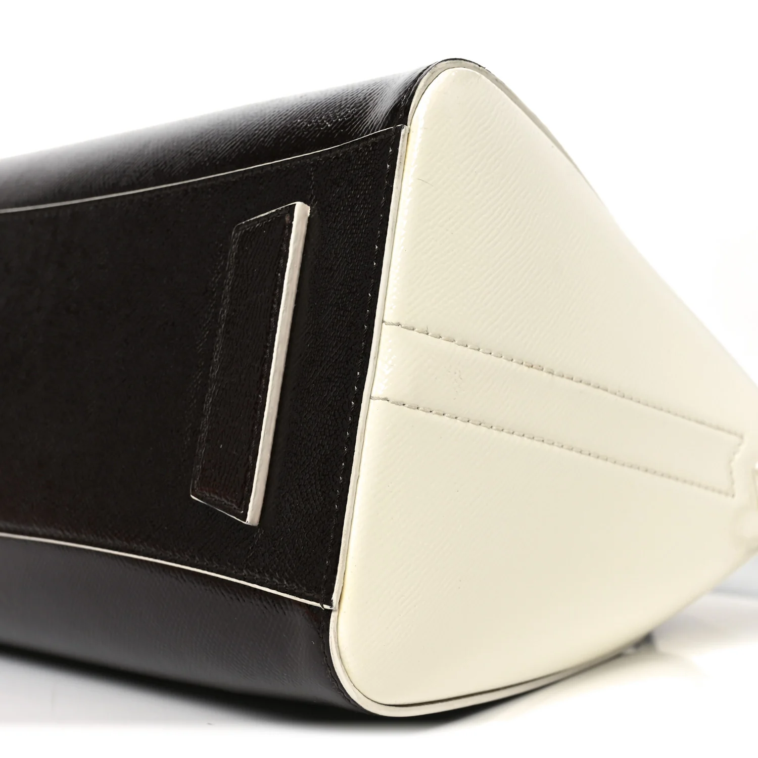 Textured Patent Calfskin Small Tri-Color Antigona Black White Brown