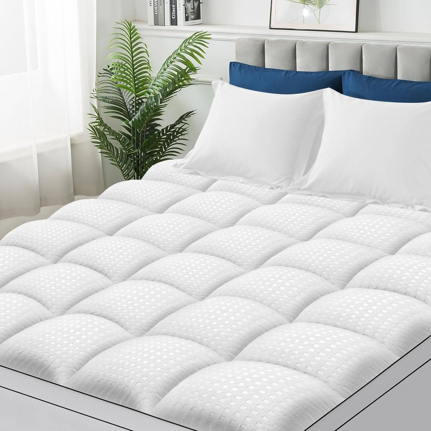 Mejo Inc 800 GSM Soft and Comfortable Noiseless and Smooth Mattress Cover Full - White