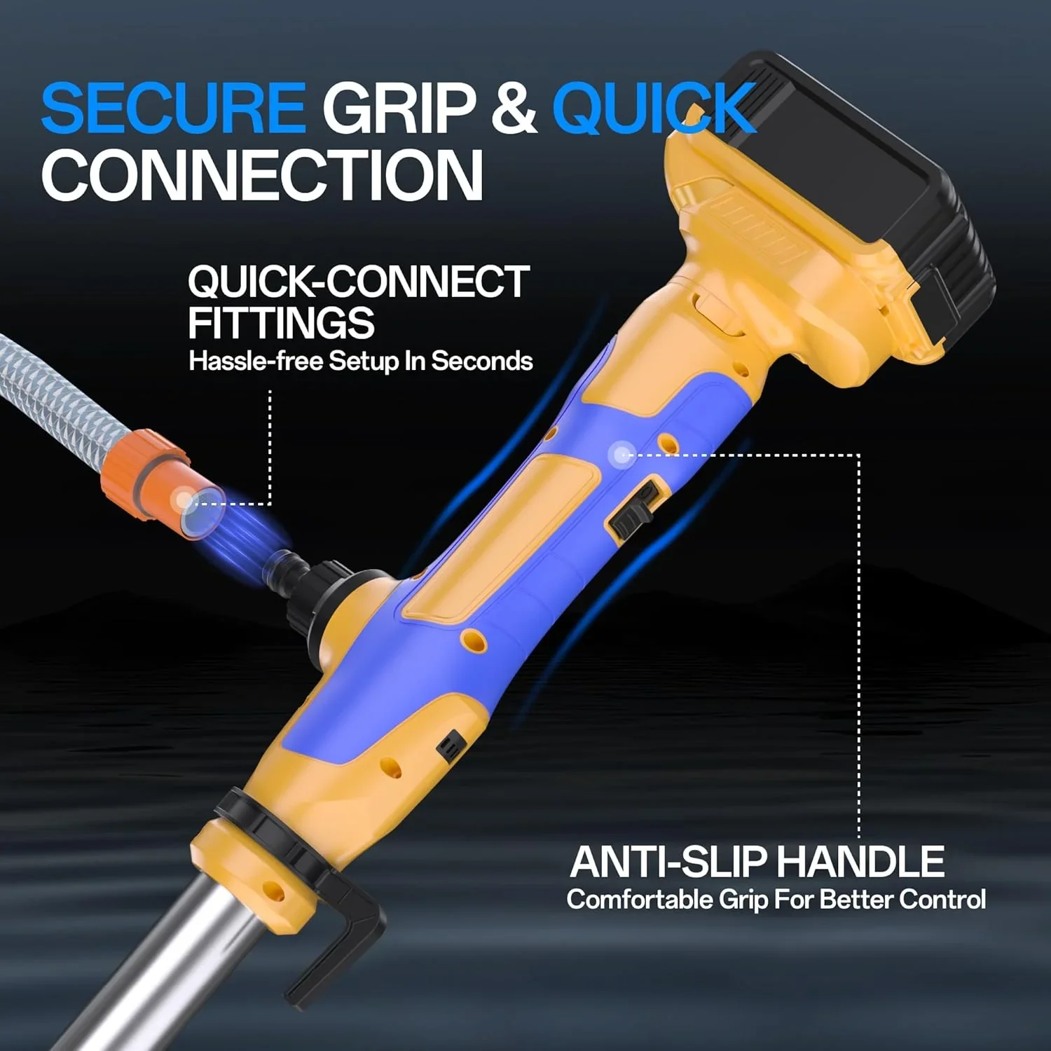 Cordless Stick Water Transfer Pump Compatible with Dewalt 20V MAX Battery(NO Battery),720GPH,32FT Head, Portable Utility Sump Pump Kit with 3/4 Outlet for Pool/Garden/Pond/RV/Boat Draining