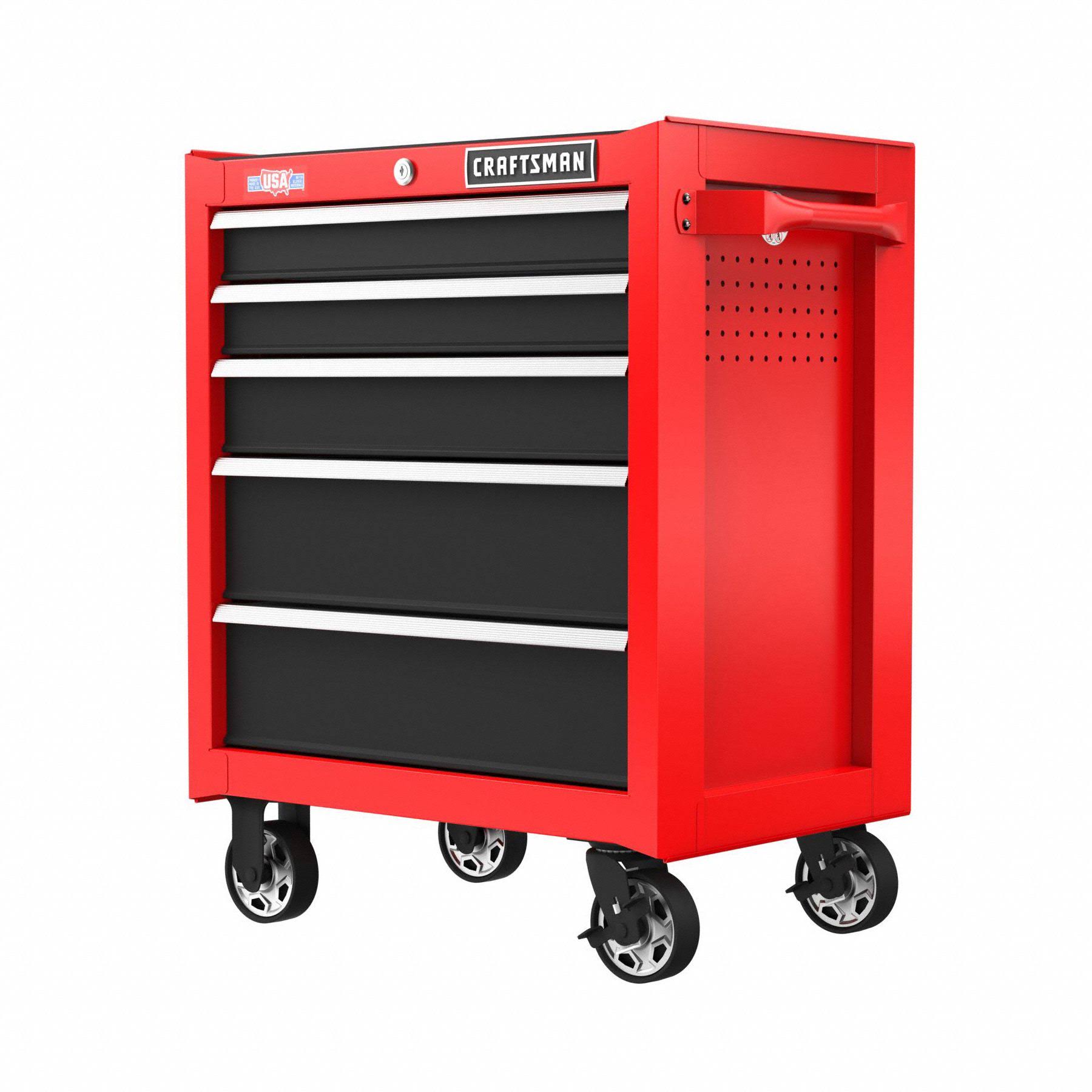 Craftsman CMST98264RB 2000 Series 26.5-in W x 34-in H 5-Drawer Steel Rolling Tool Cabinet (Red)