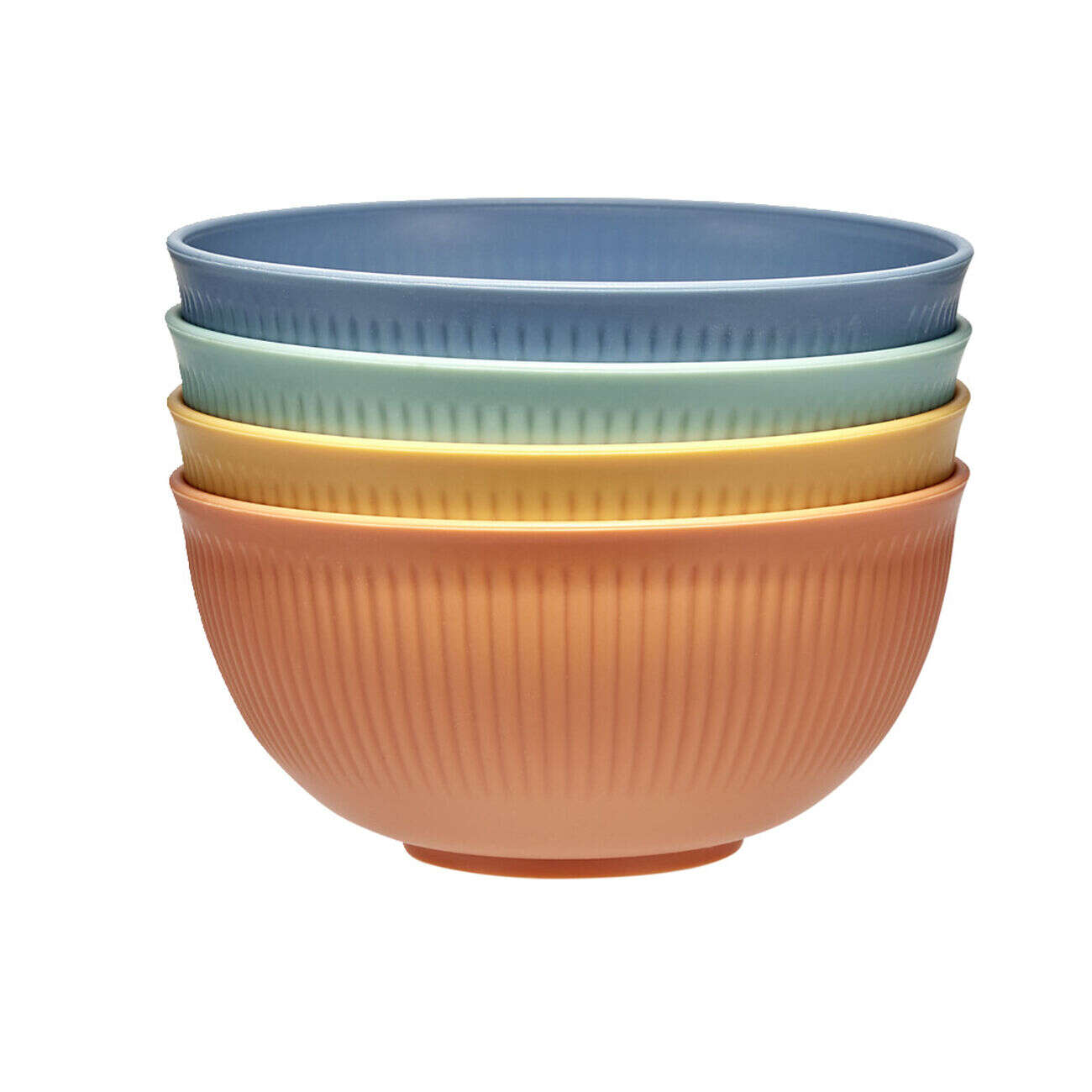 Bol plastique x4 coloré Ø15xH7cm