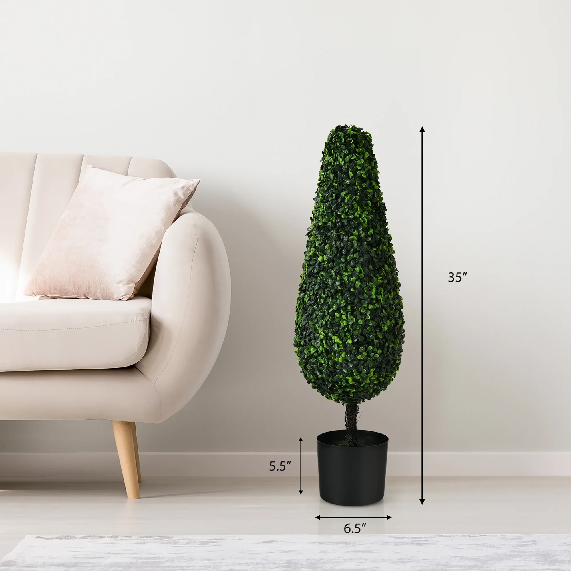 2 Pack 3FT Artificial Tower Topiary Tree UV Resistant Indoor Outdoor - Image 10
