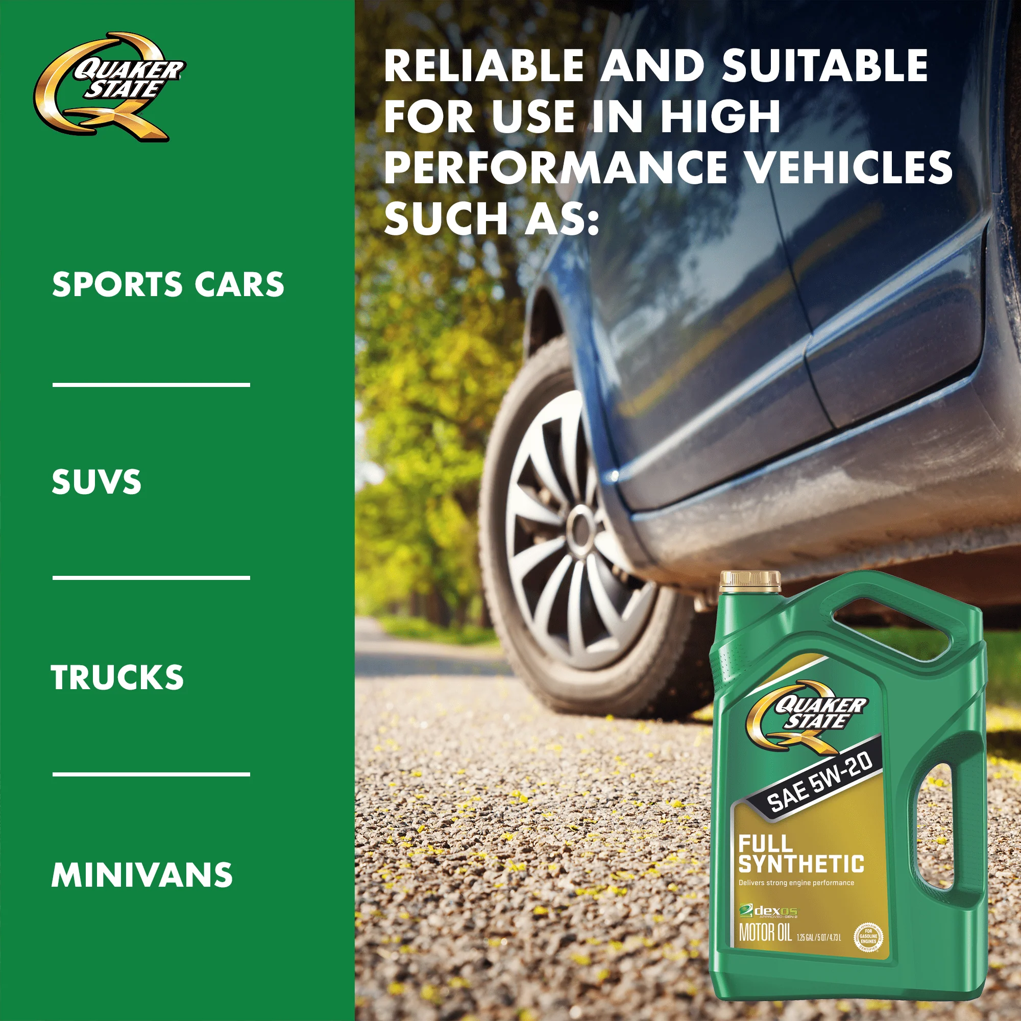 Quaker State Full Synthetic 5W 20 Motor Oil, 5 Quart Image 5