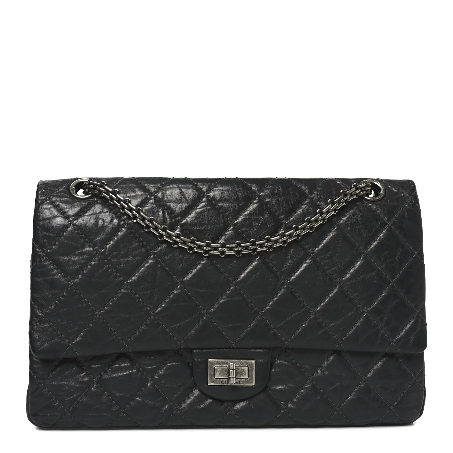 Aged Calfskin Quilted 2.55 Reissue 226 Flap Grey