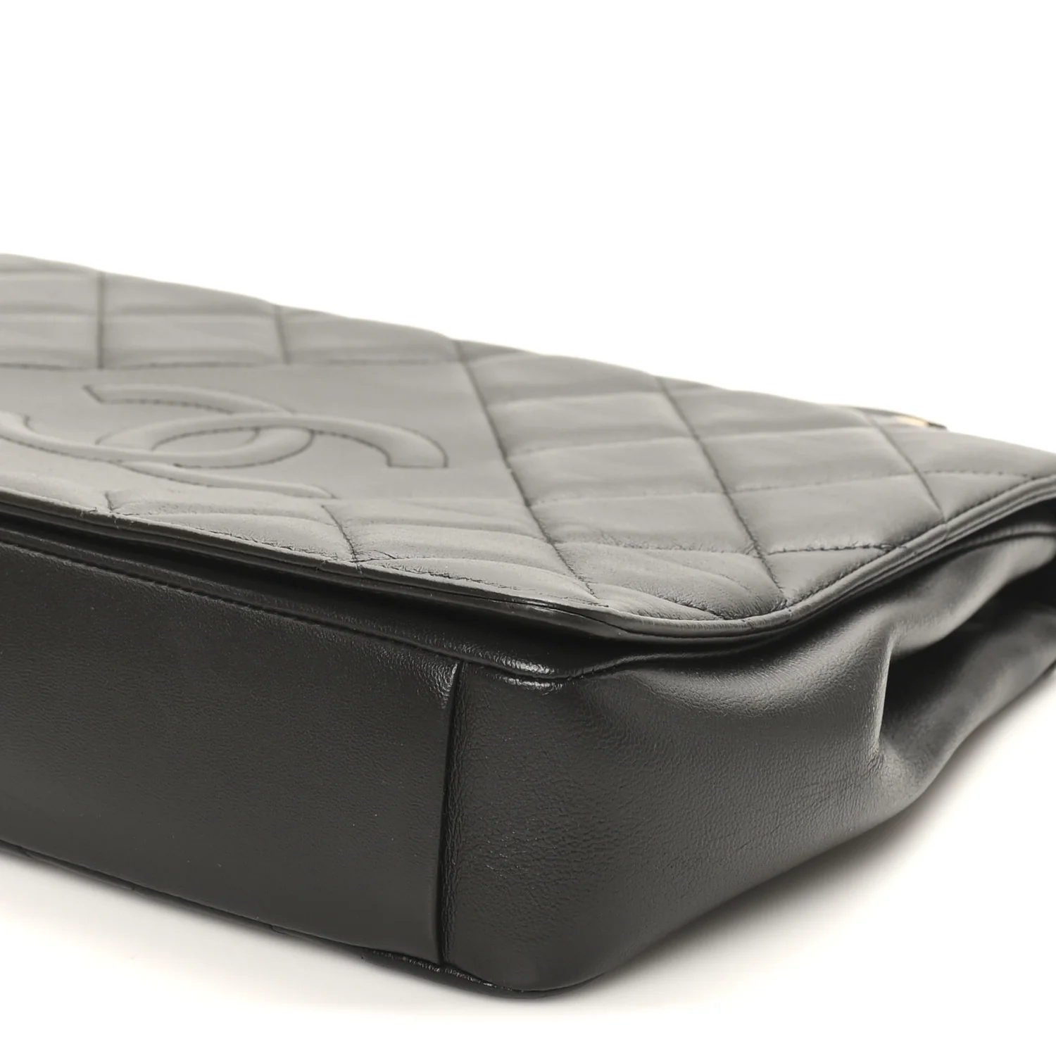 Lambskin Quilted Large Diamond CC Flap Black