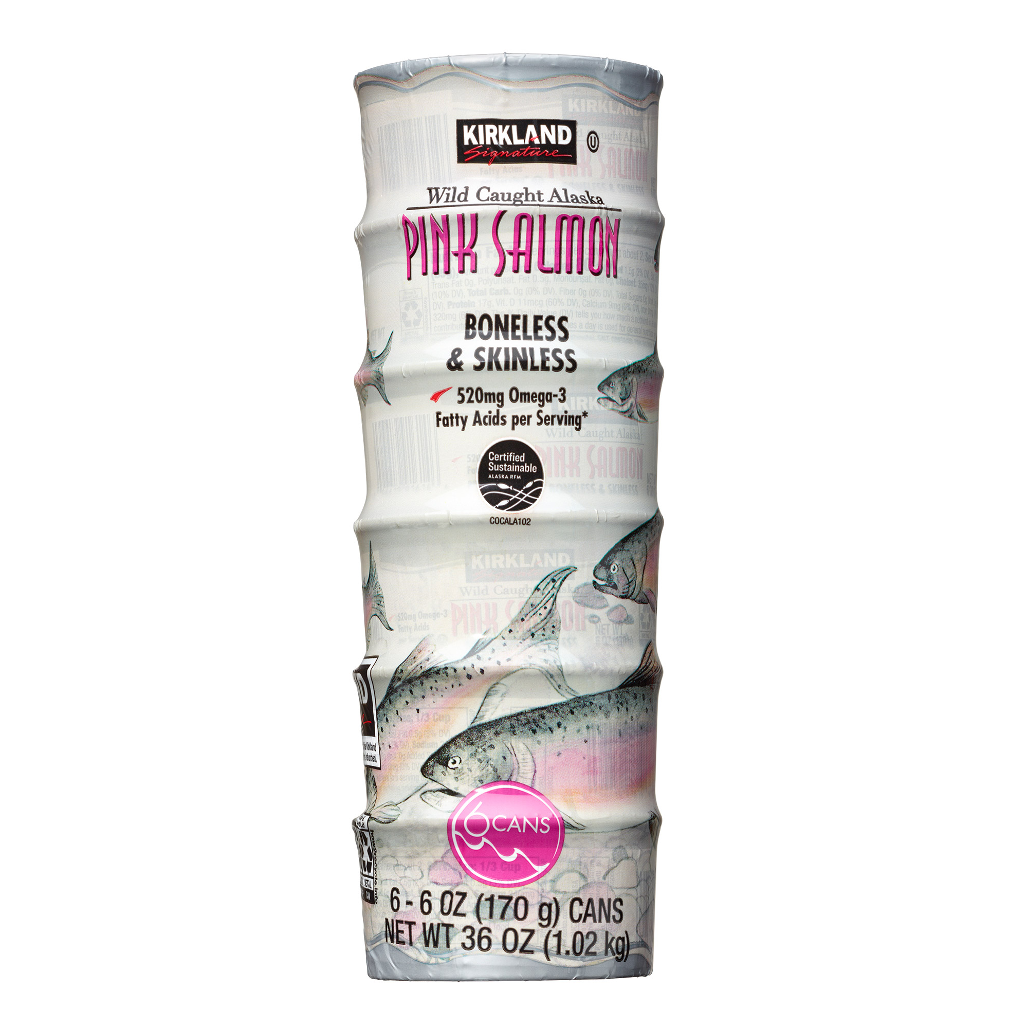 Kirkland Signature, Wild Alaskan Pink Salmon, 6 oz, 6 - Count