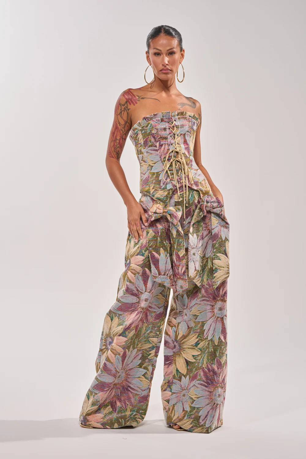SUNFLOWER FIELDS WILD LEG PANT - Akira Store
