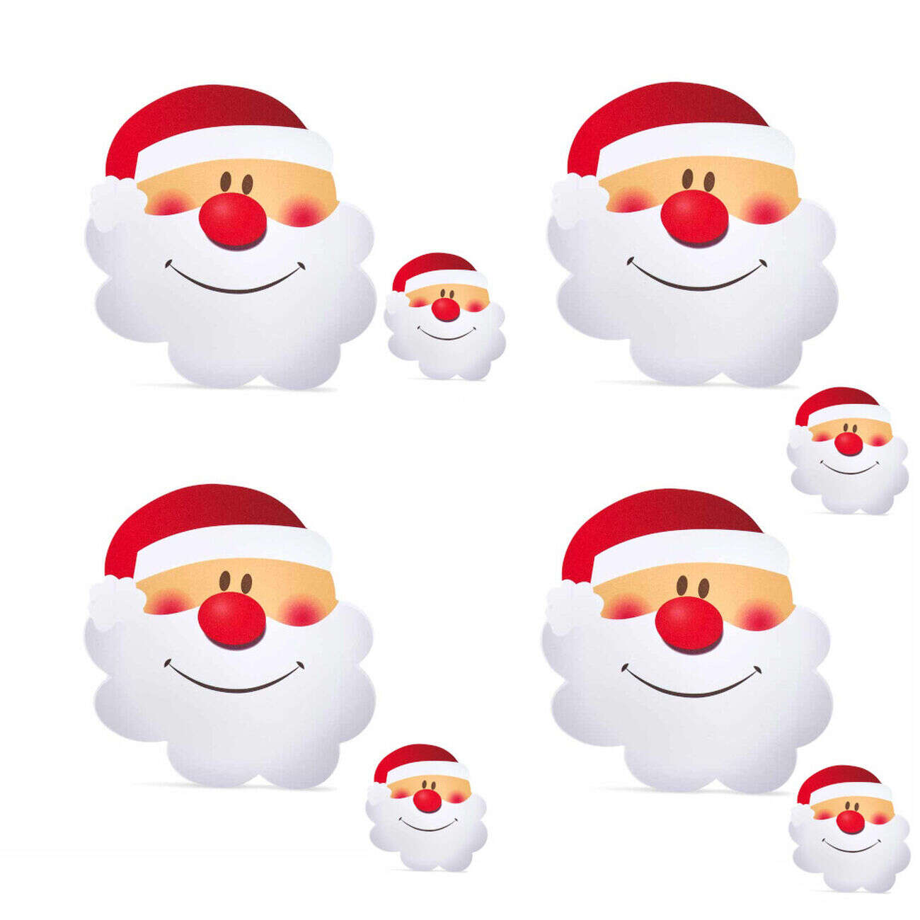 Set de table et dessous de verre forme tête de Père Noël