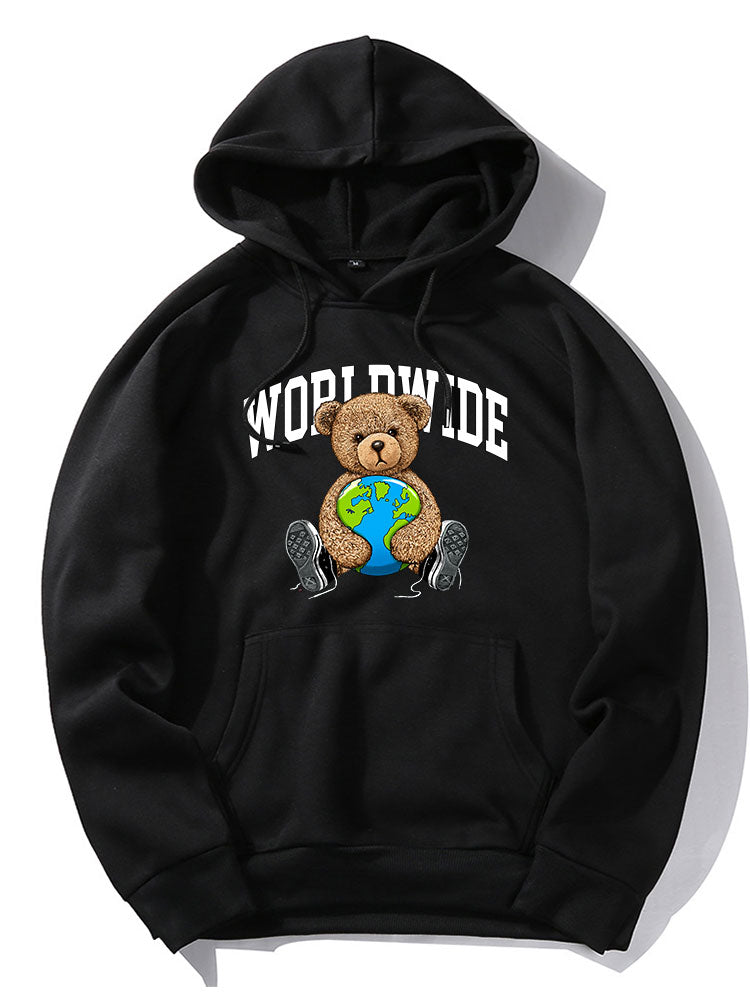 Sweat à capuche imprimé ours du monde entier