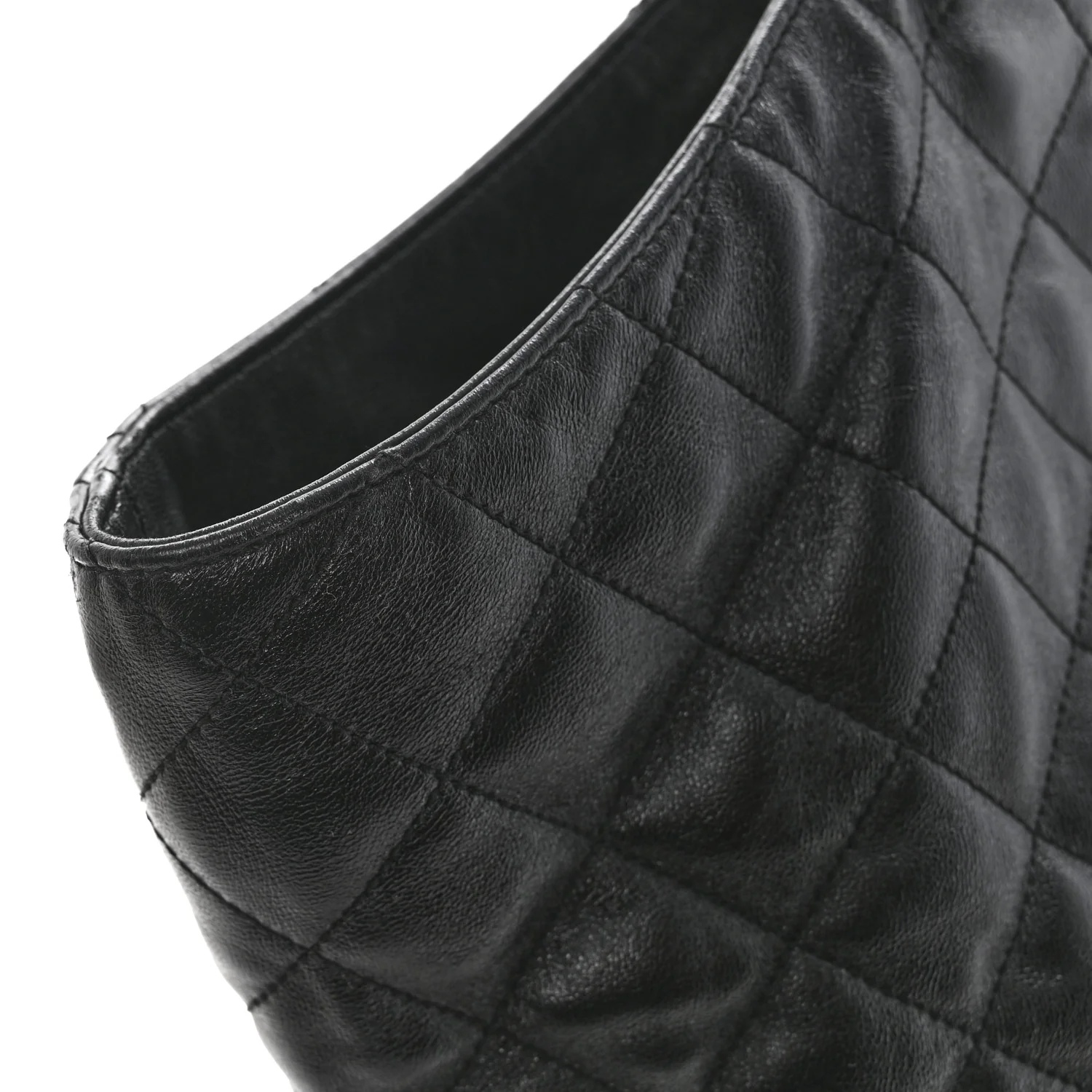 Lambskin Quilted Maxi Icare Shopping Tote Black