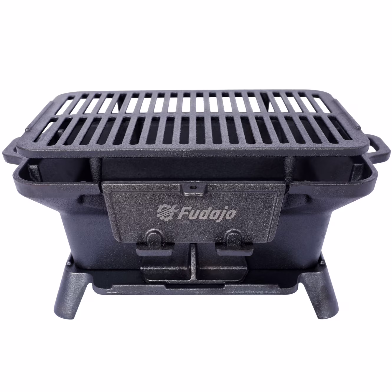 Hibachi Grill, 16" Portable Cast Iron Outdoor Tabletop Grill, Handled Mini Japanese BBQ Charcoal Stove, Small Durable Camping Cast Iron Grill with Grate Hook(16")