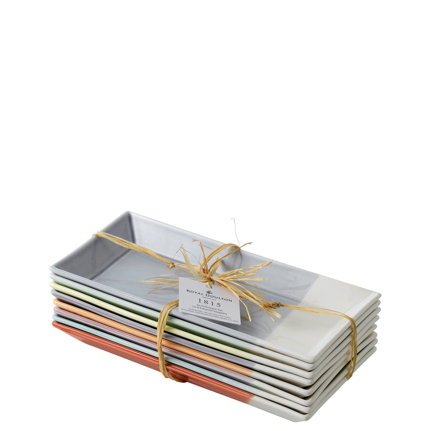 1815 Bright Rectangular Trays , Set of 8