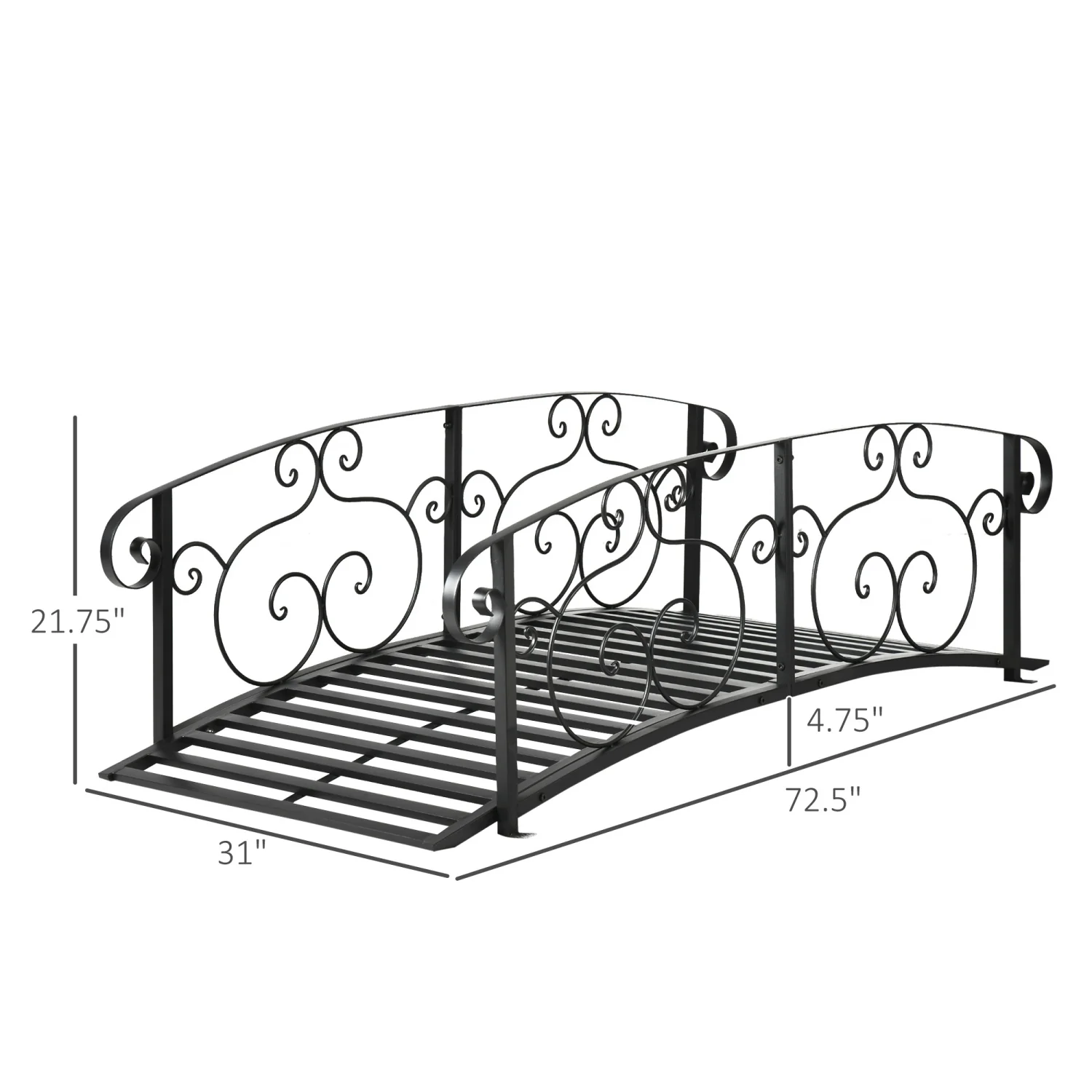 Metal Arch Garden Bridge Safe, Stylish Stream Crossing