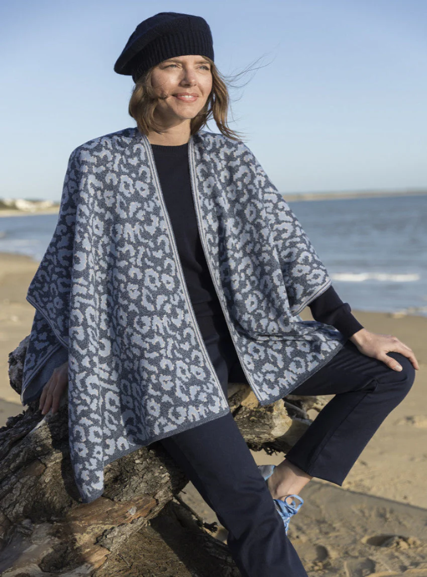 Béret femme en laine lambswool bleu marine