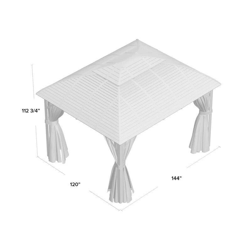 Gazebo de patio en aluminium Barreras 12 pi de largeur x 10 pi de profondeur