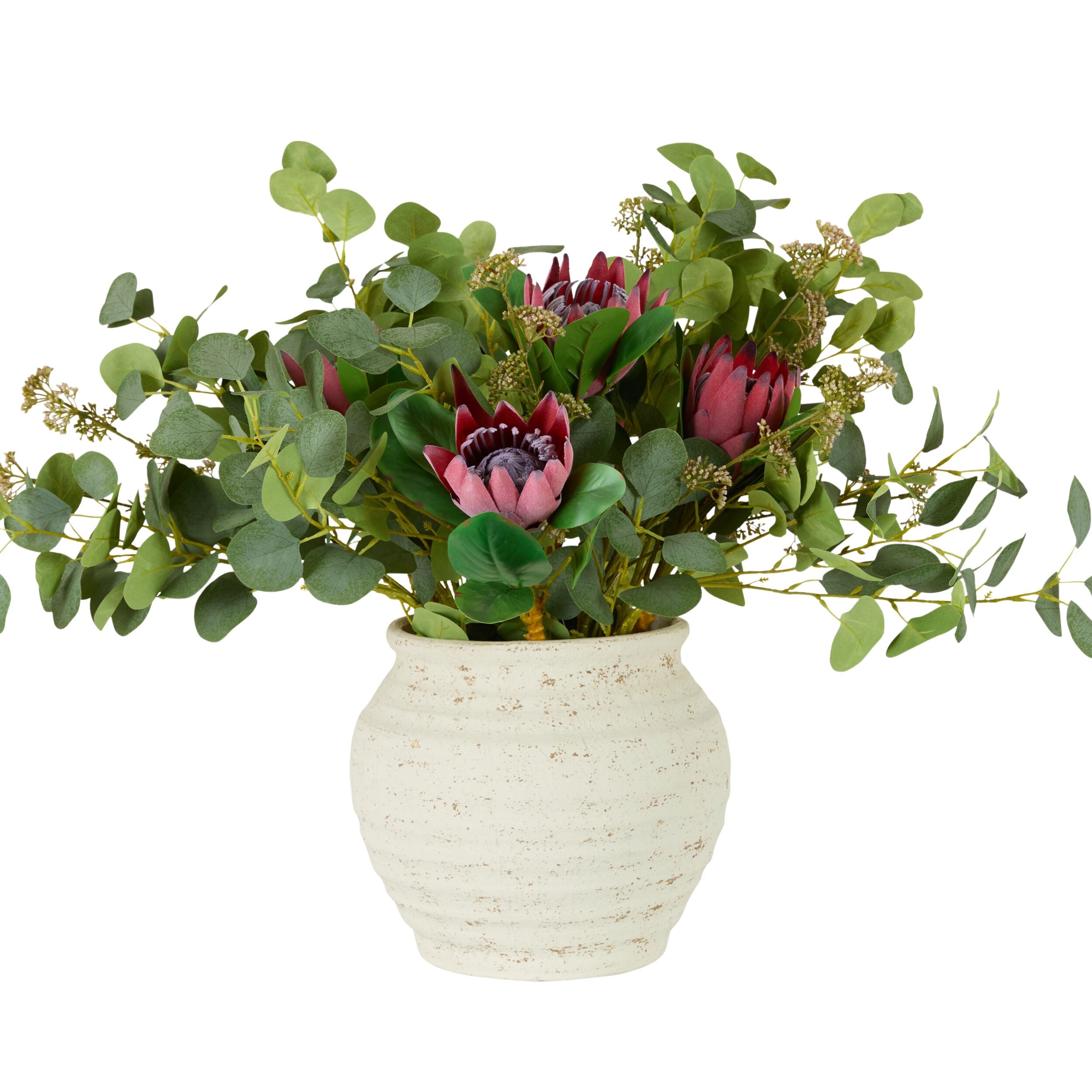 Folia Protea Arrangement in Ceramic Pot