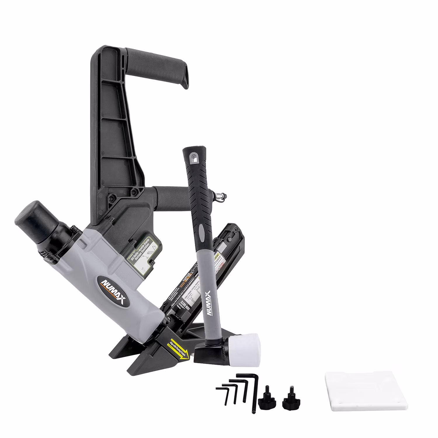 NuMax S50LSDH Pneumatic 2-in-1 15.5-Gauge and 16-Gauge 2 Dual Handle Flooring Nailer / Stapler
