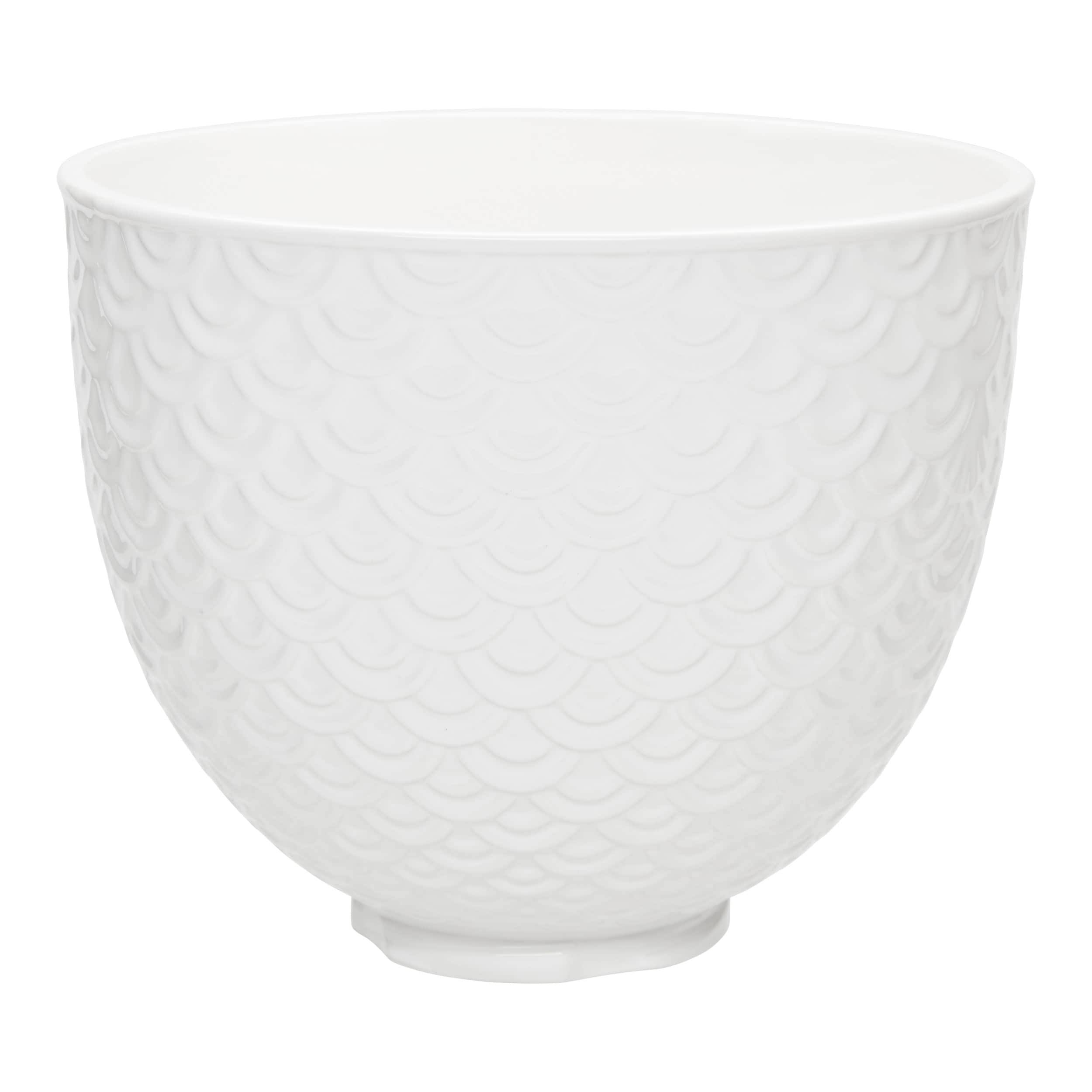 KitchenAid 5 Qt. Mermaid Lace Ceramic Bowl White
