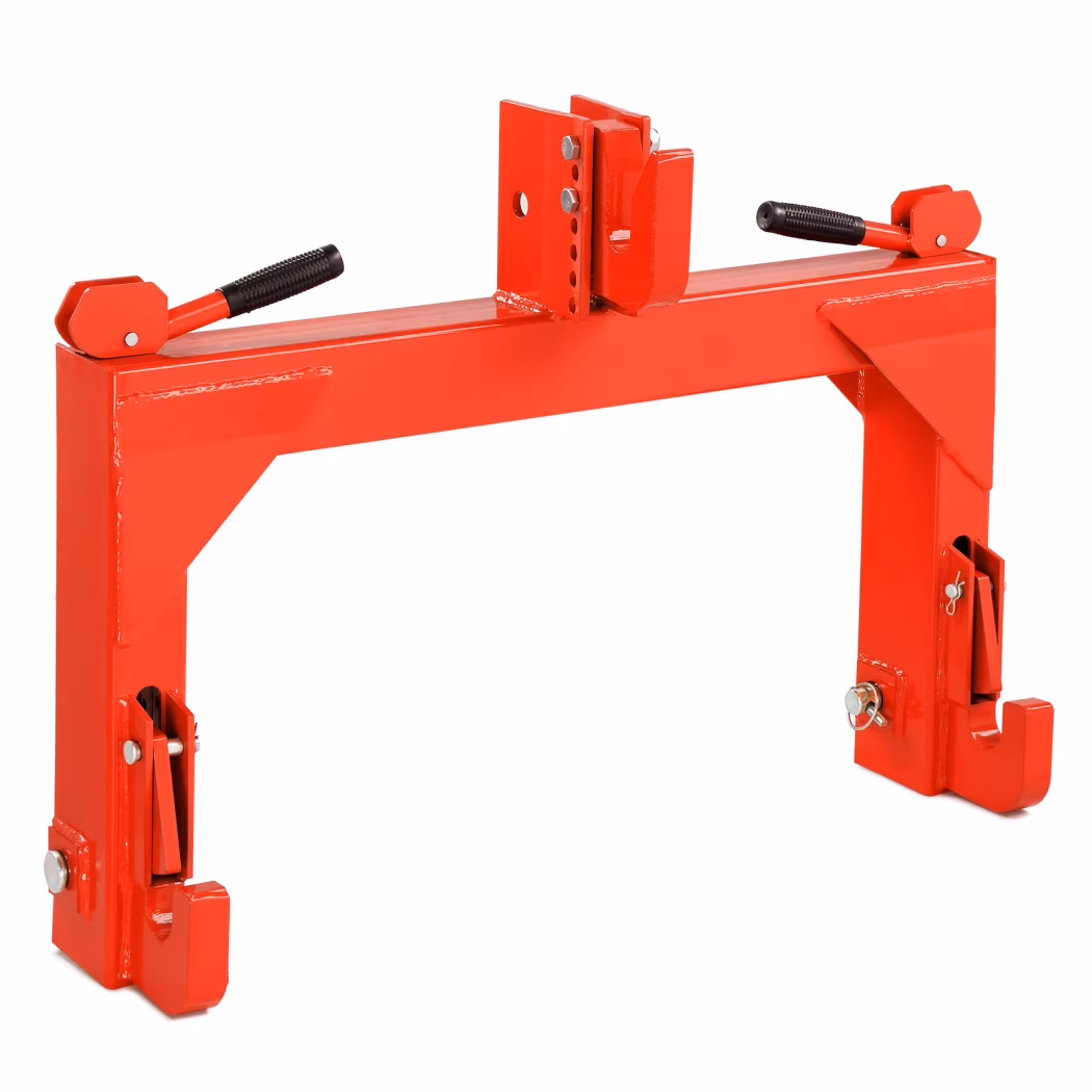 3 Point Quick Hitch, 3000 lbs 3-Pt Attachments Adaptation to Category 1 2 Tractor with 5 Level Adjustable Bolt (Orange)(Orange)