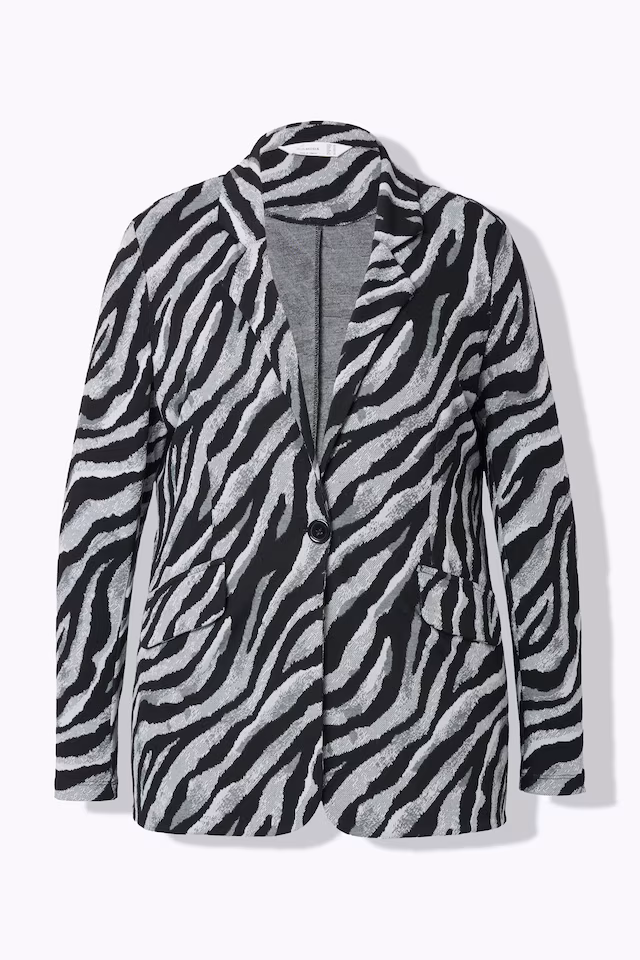 Slim-fitting zebra pattern blazer