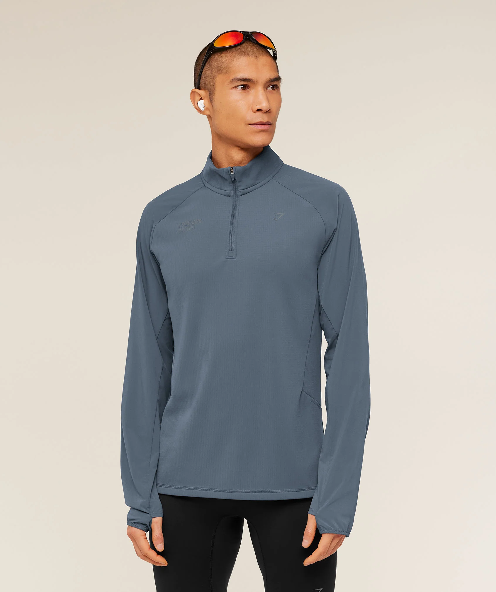 RUNNING ELITE 1/4 ZIP - Titanium Blue