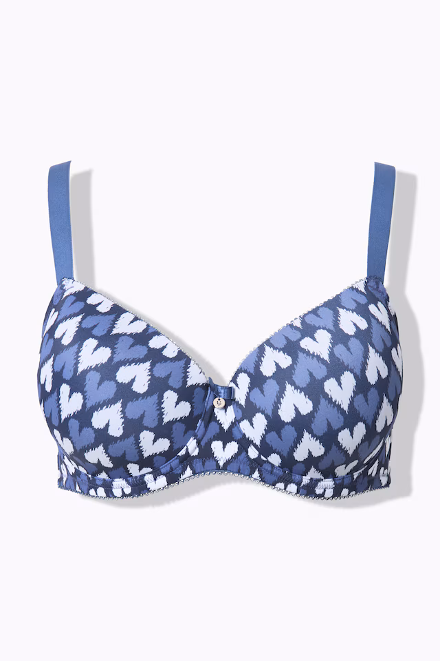 Heart Print Underwire Bra