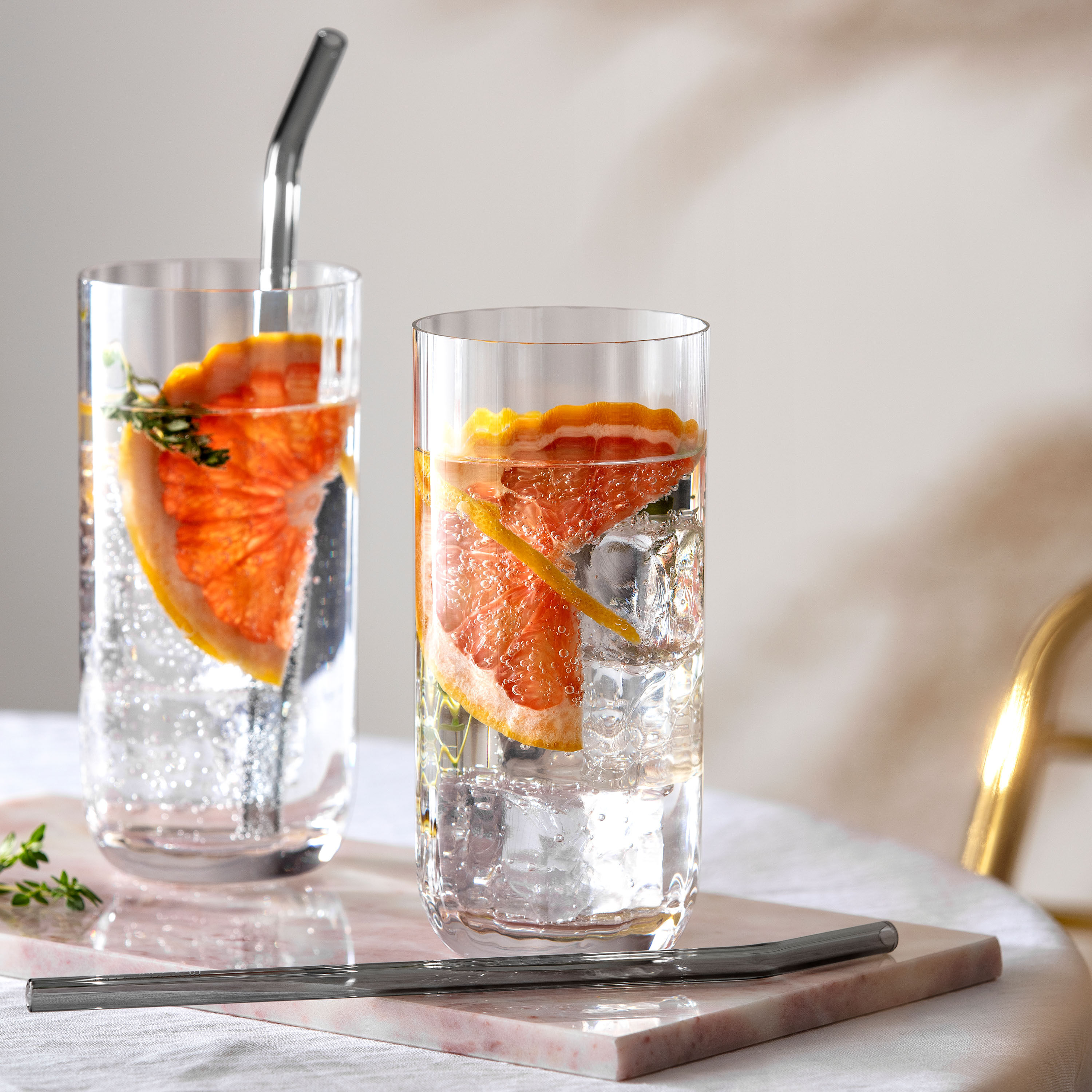 Rose Garden Highball glass - Clear, 10.2 oz, crystal glass