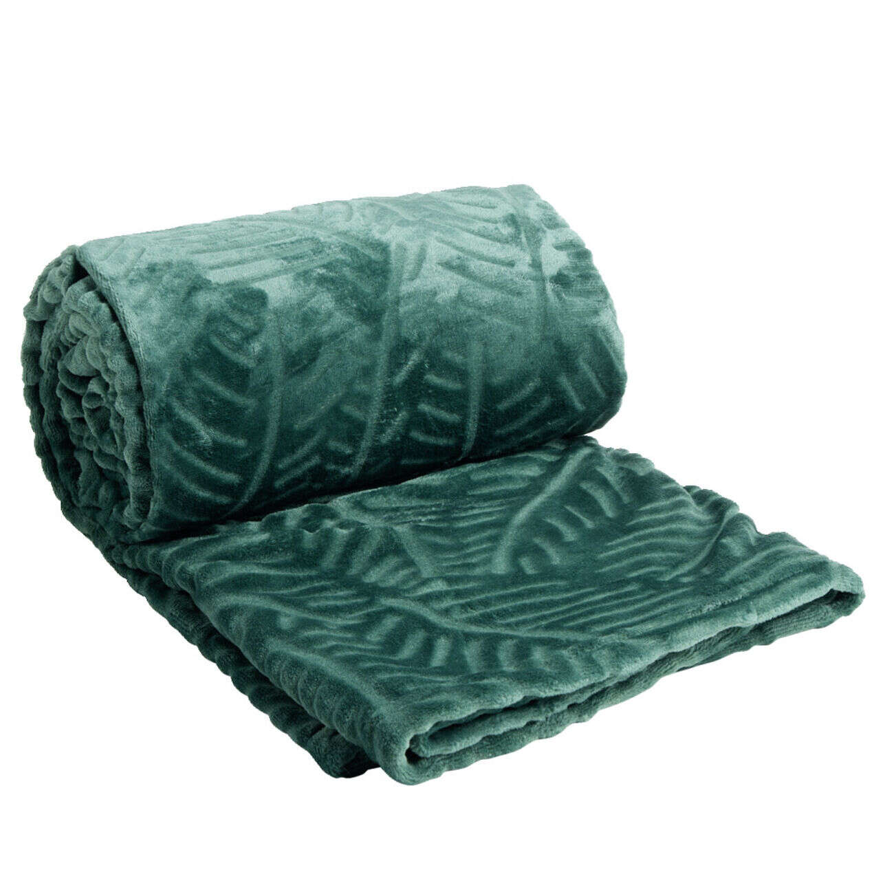 Plaid embossé 180x200cm 100% polyester couleur unie (4 modèles)