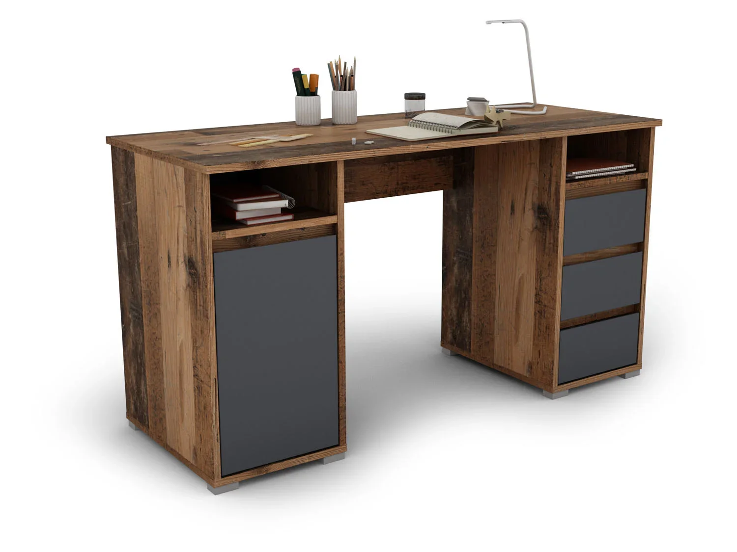 byLIVING Bureau Lobo, avec rangements, 138 x 75 x 55 cm