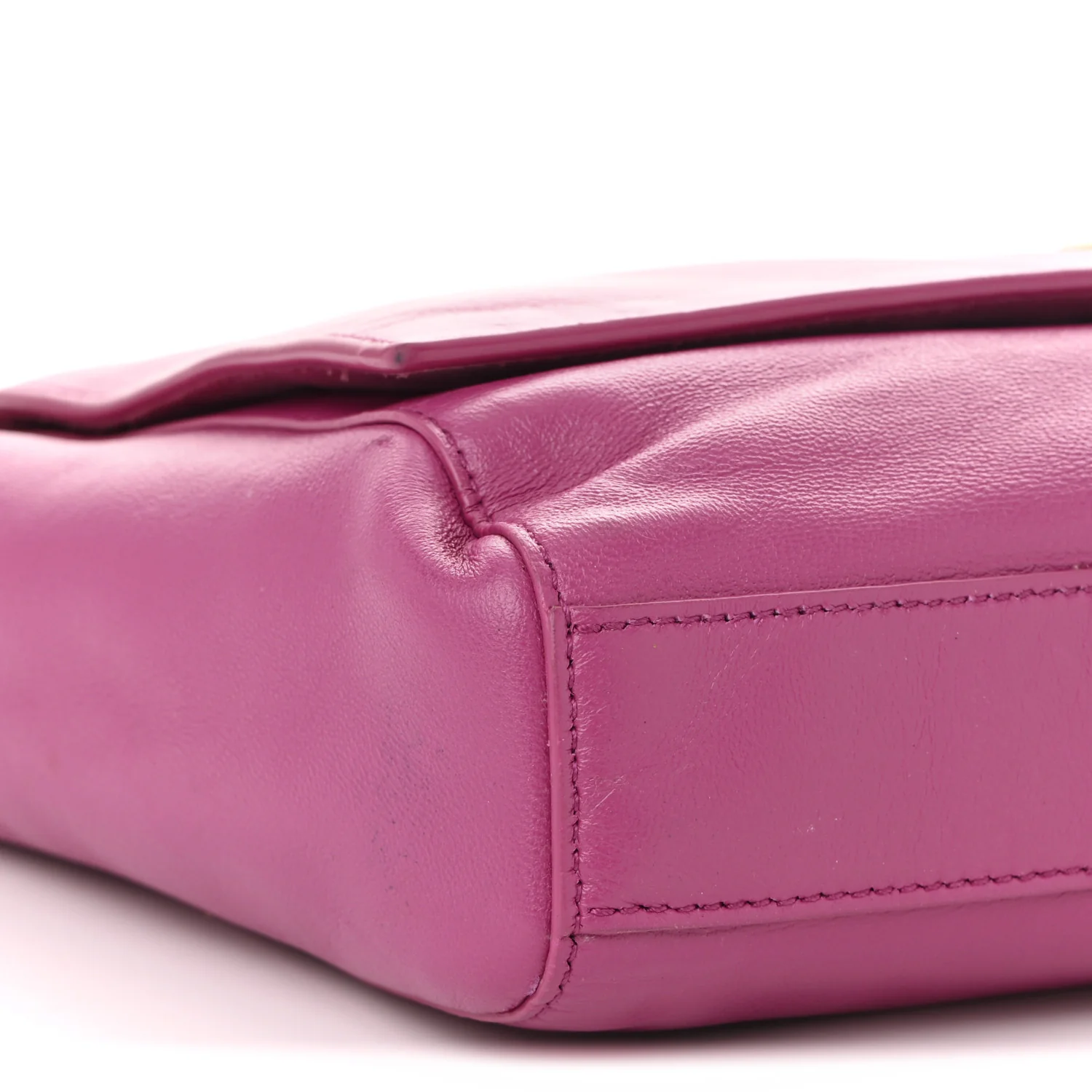 Smooth Calfskin Suede Medium Reversible Monogram Kate Satchel Rose Rubis