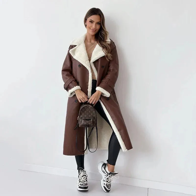 Sophie Paris | Manteau en laine avec doublure en fausse fourrure