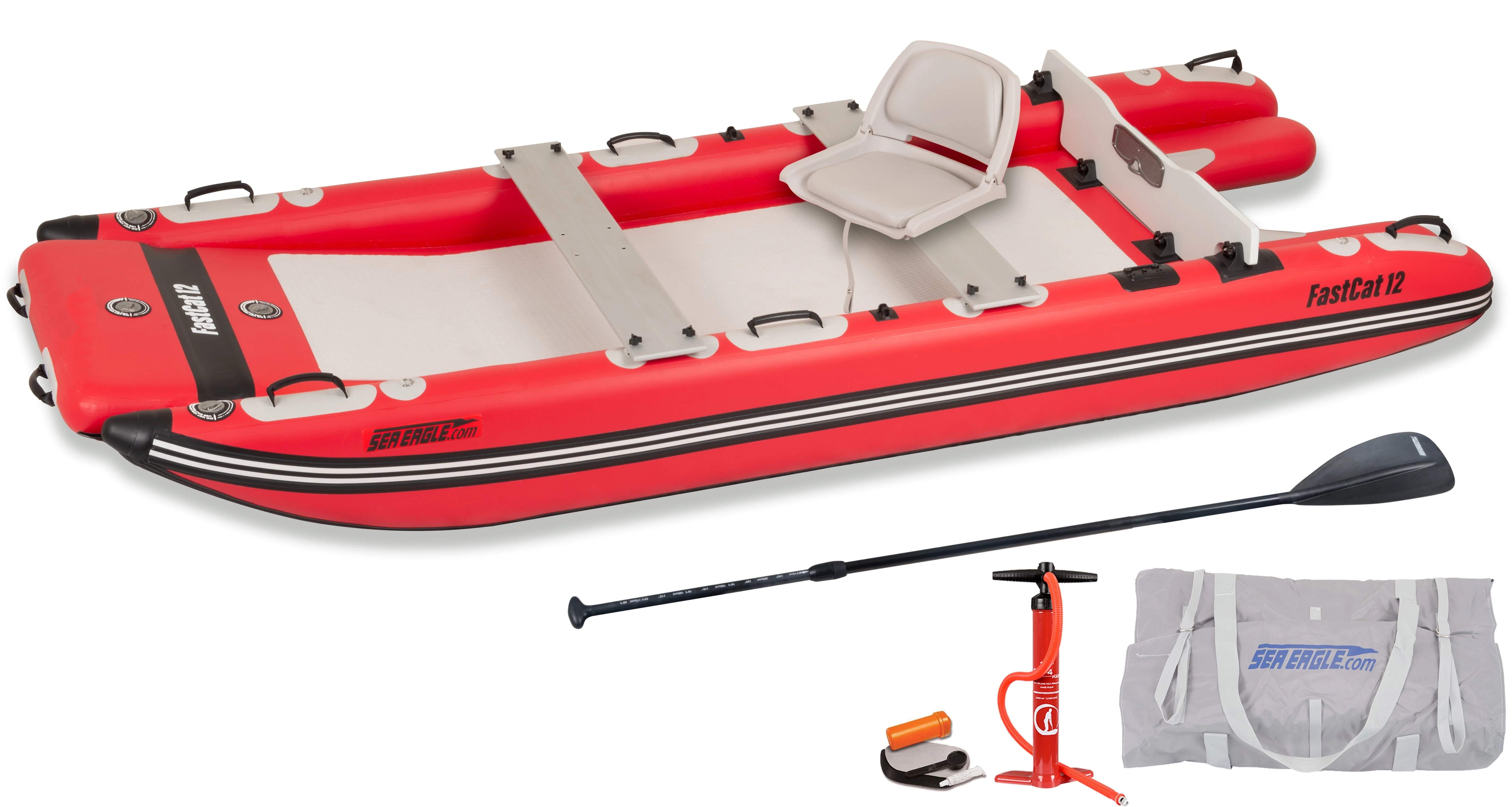 Sea Eagle Fastcat12 Inflatable Catamaran Boat Deluxe Package