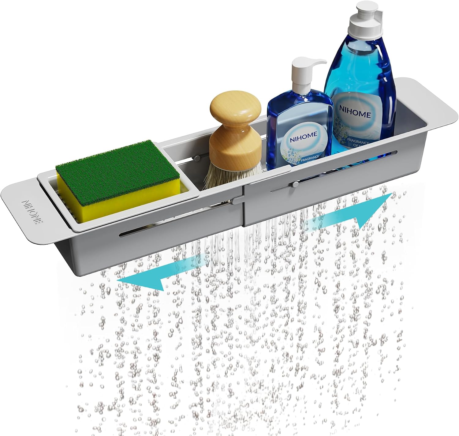 NiHome Extendable Kitchen Sink Caddy, Small Brush Sponge Storage Holder