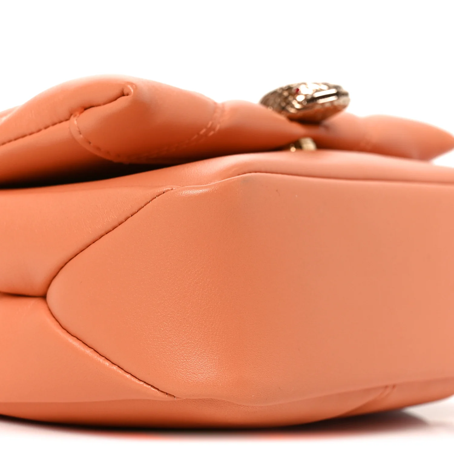 Calfskin Matelasse Mini Serpenti Cabochon Crossbody Bag Orange