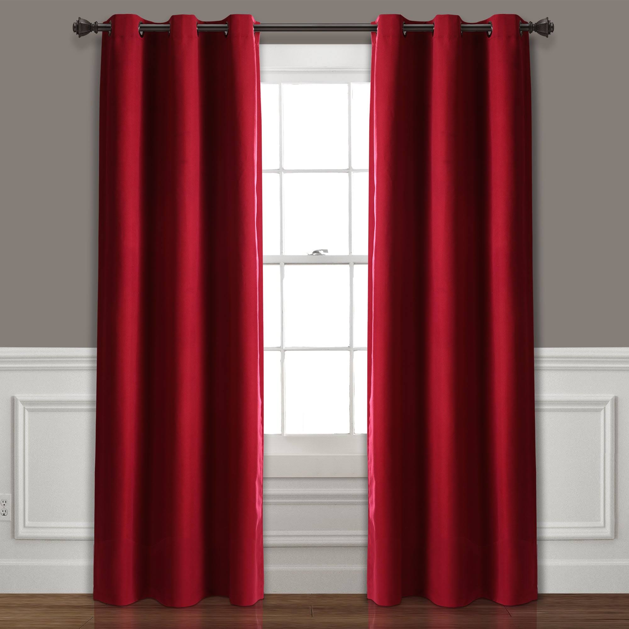 Lush Decor Absolute Blackout Window Curtain Panels Burgundy 76x84 Set Each 38x84