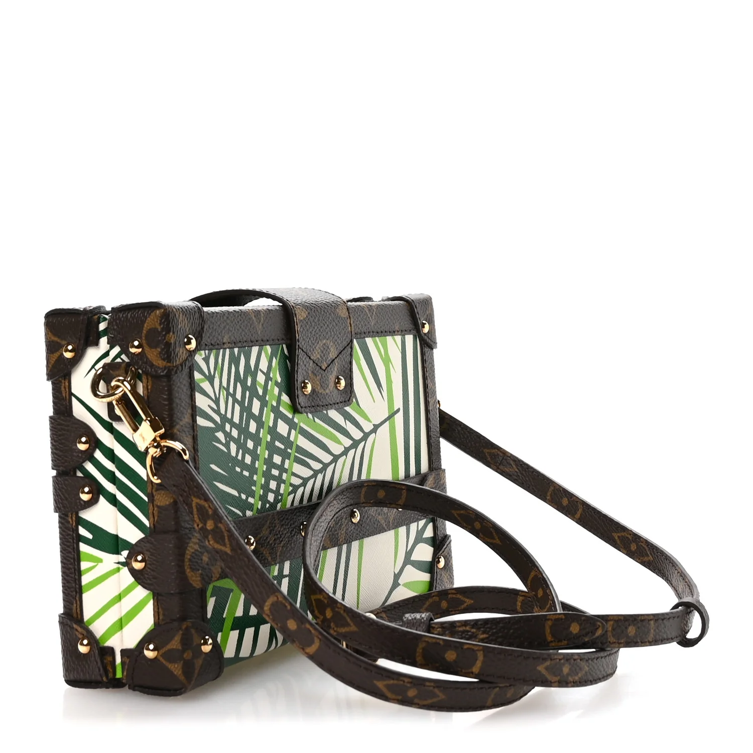 Monogram Palm Trees Print Petite Malle