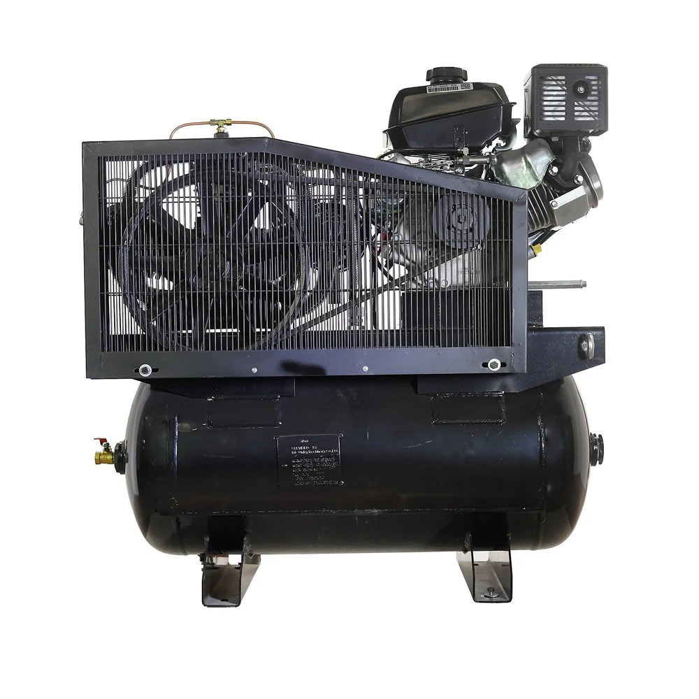 EMAX EGES1430ST 14 HP 30 Gallon 24 CFM 3-Cylinder Truck Mount Solid Cast Iron Pump Gas-Powered Air Compressor with Electric Start KOHLER Command Pro Engine